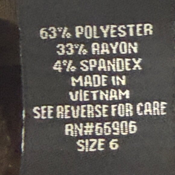 Danielle B. Women's Wide Leg Mid Rise Stretch Brown Dress Pants Sz 6 Zip Closure - Picture 5 of 10